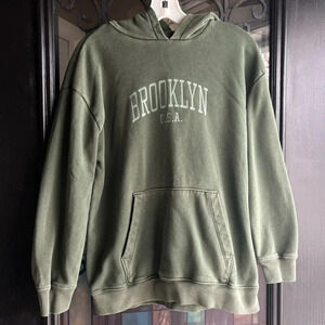 Washed green hoodie